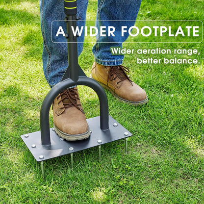 Aerator Lawn Tool for Gardening,42.5 in Manual Lawn Aerators-Easily Assemble Soil Aerator with Longer Spikes & Wider Foot Plate,Yard Aerator for Lawn to Revives Lawn Health