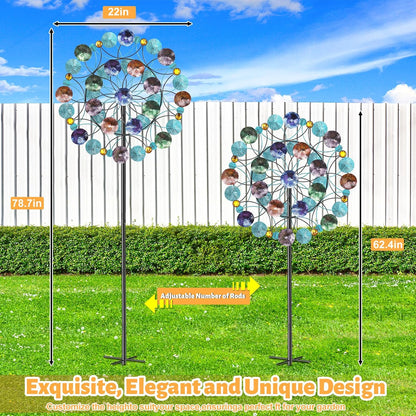 FaloStwer 78.7 Inch Tall Metal Wind Spinner for Outdoor, Large Kinetic Wind Sculpture with Unique Blade Design, Easy Install Garden Windmill for Patio Yard Lawn Decoration(Large Size A)