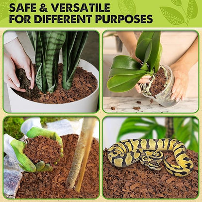 DUSPRO Recycle Orchid Bark Bulk, Fine Orchid Bark for Plants, Optimal Texture Bark for Orchids, Ideal Wood Chips for Plants, Plant Bark for Potting, Bark Soil for Plants (26qts, Standard Bark)