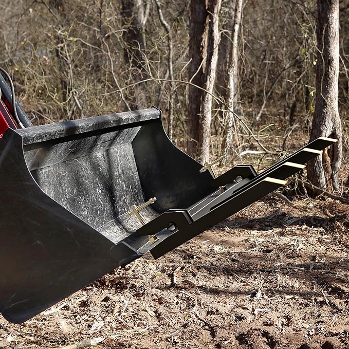 YITAMOTOR Clamp on Debris Forks to 48" Bucket, Heavy Duty Pallet Fork 2500 lbs Capacity Fit for