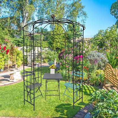 Metal Gazebo Birdcage Shape, Garden Trellis Arbor Arch for Climbing Plants Stand Rack Pergola Pavilion French Style Wedding Decoration Lawn Vines Roses, 81.3''W x 114.2'' H