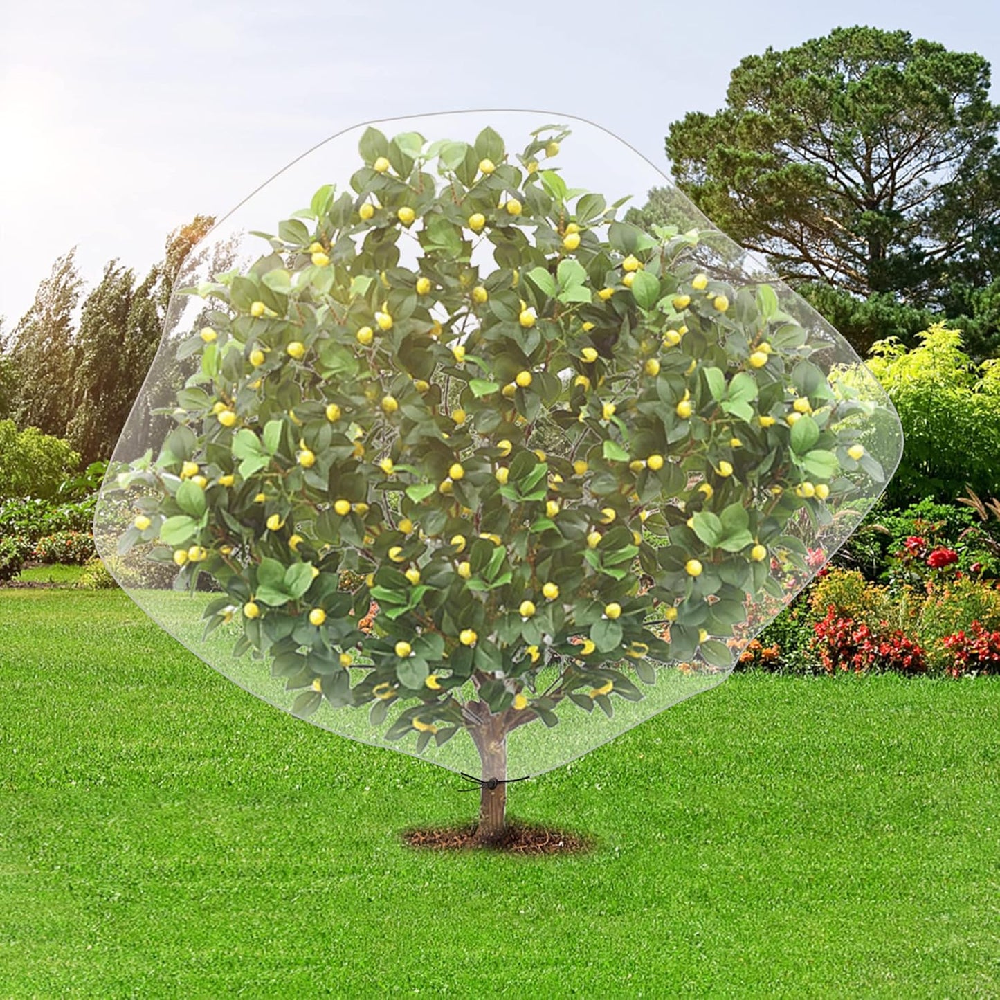 8.2 x 6.5 Feet Large Fruit Tree Netting, Insect Bird Barrier Tree Net with Drawstring, Garden Bird Netting Plant Cover for Protect Plant Fruit Flower from Insect Bird