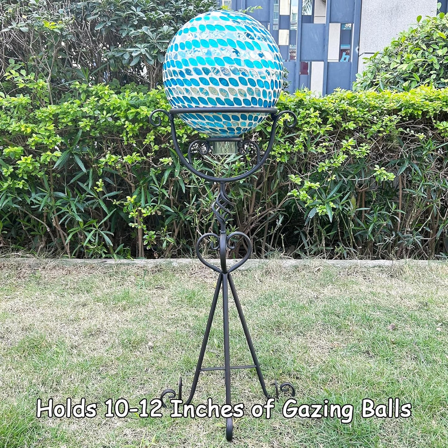 26.7" H Gazing Ball Stand, 9”D Metal Gazing Globe Stand for 10 Inches Garden Gazing Globes, Vintage Gazing Ball Holder Display for Indoor Outdoor