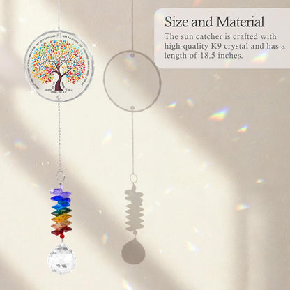 Glass Ornament Suncatcher - Tree of Life - Unique Presents - Christmas Keepsake - Christian Gifts - Inspirational Gifts for Her, Him - Religious Encouragement Gift - Spiritual Home Decor