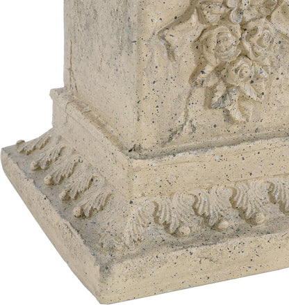 Decorative Roman Column Pedestal Column Plant Stand, Vintage European Style Classical Garden Pillar, Indoor Outdoor Decor, Pedestal Columns Plants Standing for Entryway Garden Yard Home (Sand/19 H)
