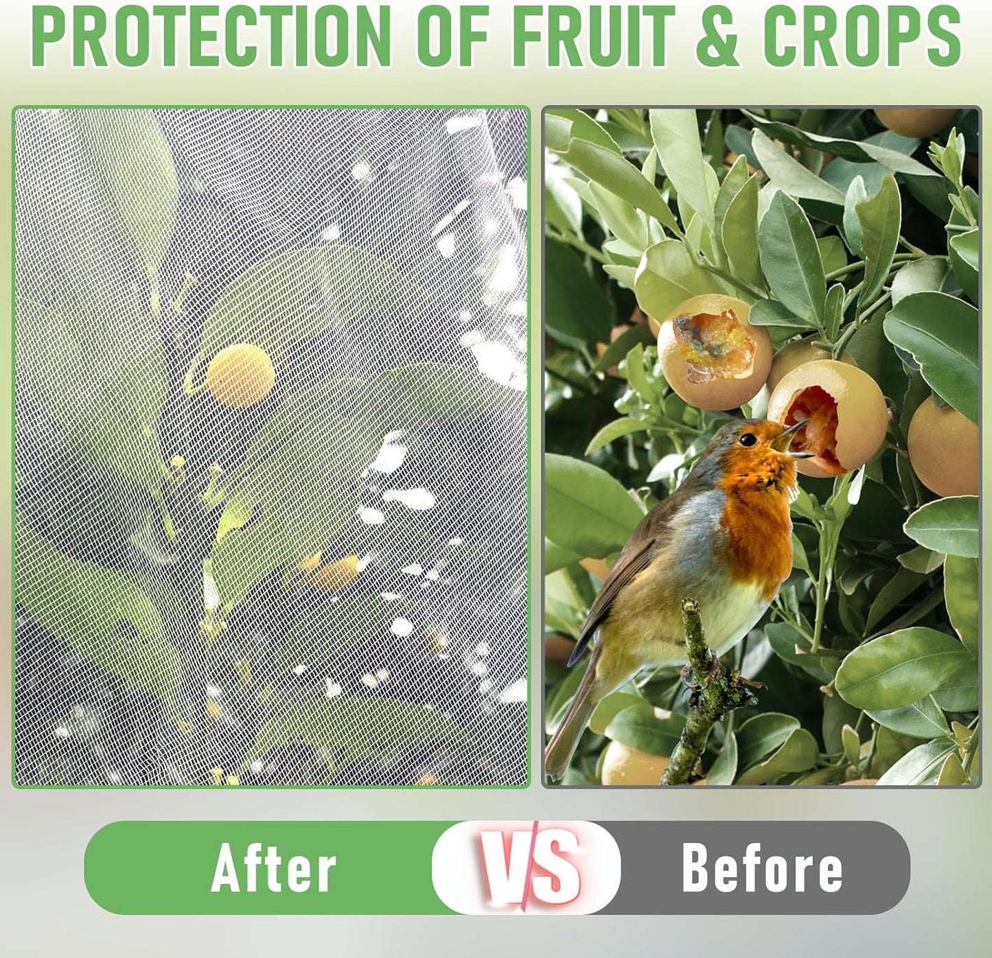 Fruit Tree netting, Blueberry Bush Netting Cover for Garden Protection, 2Pcs 5.3x5.3 FT Garden Plant Netting Pest Barrier for Raised Beds, Bug Mesh Net from Cicadas, Bird for Strawberry, Tomato