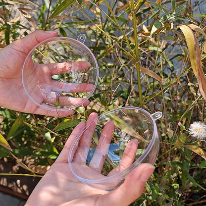Acrylic Hollow Ball, Clear Plastic Fillable Ornaments Ball, DIY Clear Plastic Balls for New Years Present,Xmas Tree,Home Decoration,Wedding,Party (10cm/3.94inch,10PCS)