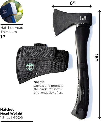 Camping Axe - Camping Hatchet with Sheath -Survival Throwing Axe - Survival Hatchets for Camping and Chopping Wood - Tactical and Survival Hatchet - Bushcraft Axe for Camping