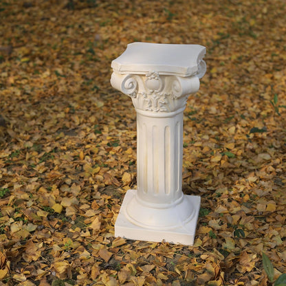 Classical Greek Ionic Order Column with Retro Old Style for Indoor Outdoor Garden Decor or Display Pedestal Pillar Stand for Plants and Sculptures,White