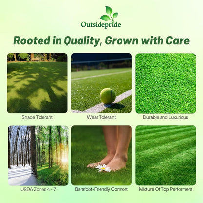 Outsidepride Showtime Perennial Lawn Grass Seed Mix - 5 lbs. Premium Blend of Creeping Red Fescue, Rye Grass & Kentucky Bluegrass Seed for Sports Fields, OptiGrowth Coated for Better Establishment