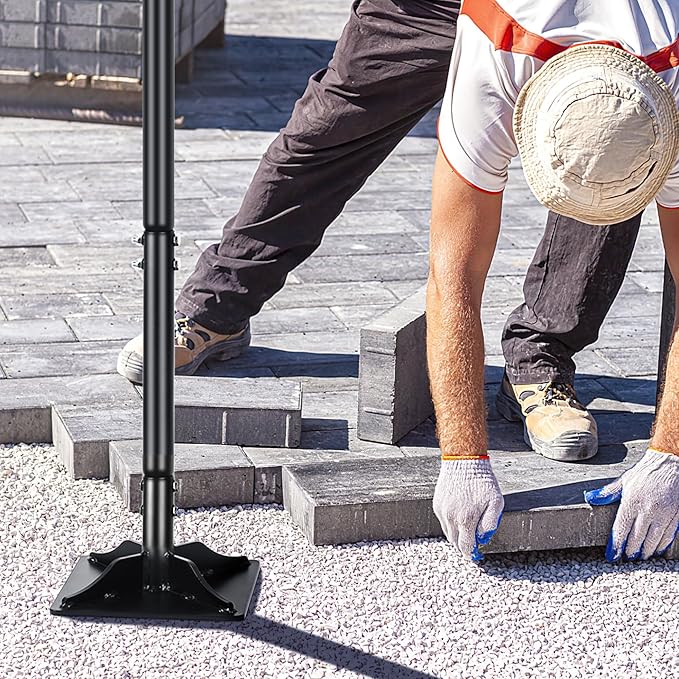 Steel Tamper 8in×8in, 45in Long-Handled Hand Tamper with Rubber Grip, Durable Ground Tamper, Ideal for Leveling Garden Soil, Gravel, as Well as Laying Floor Tiles and Repairing Blacktop