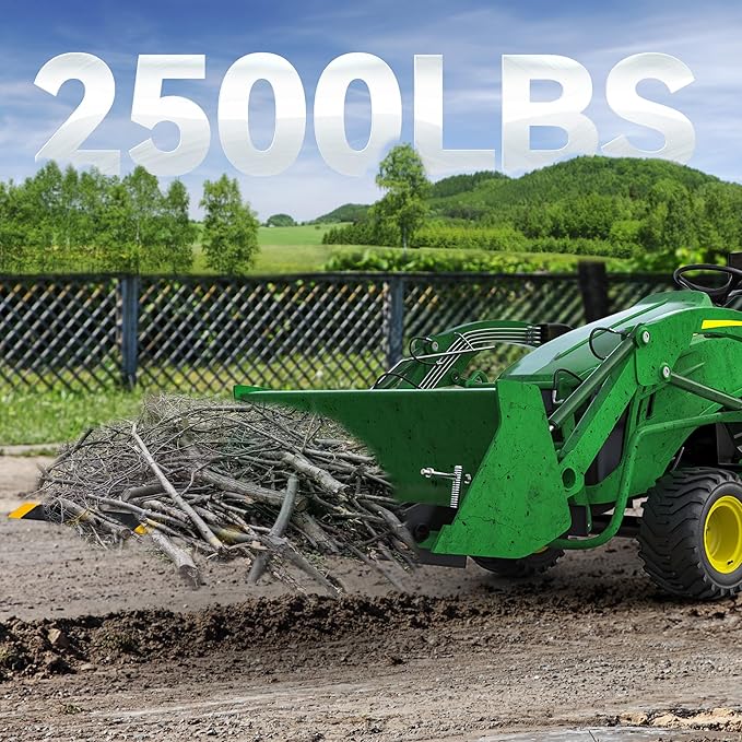YITAMOTOR Clamp on Debris Forks to 48" Bucket, Heavy Duty Pallet Fork 2500 lbs Capacity Fit for