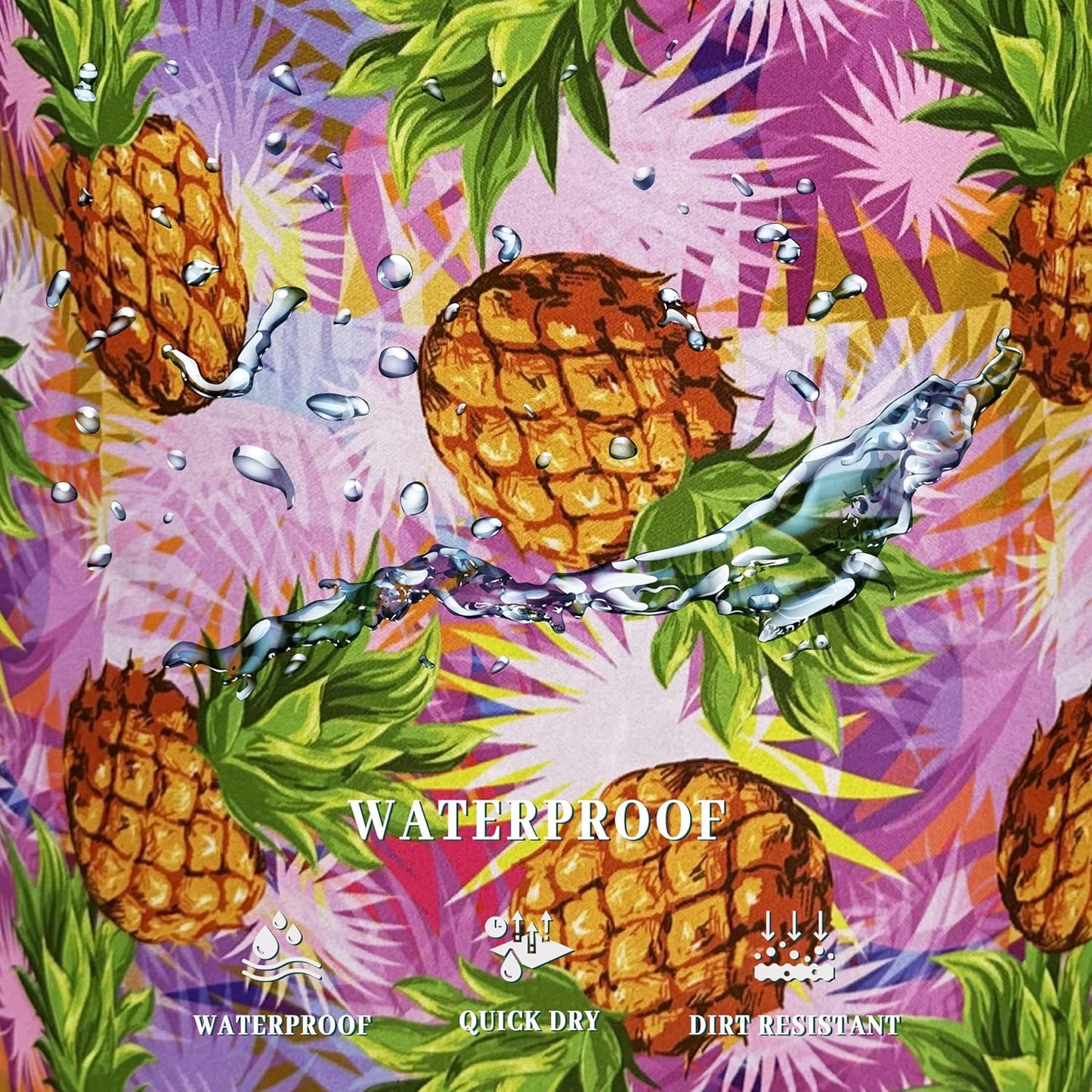 Tropical Pineapples Laundry Basket Foldable With Handles Palm Leaves Tote Bag Oxford Cloth Colorful Laundry Hamper Clothes Toy Storage Bucket For Bathroom/Laundry/Bedroom 18.9" x 16.5 "