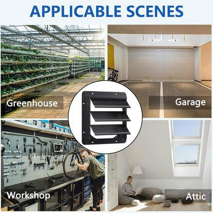 10 Inch Aluminum Automatic Shutter Louver Vent (No Fan Blades and Motor) for Home Attics, Workshops, Barn, Greenhouse