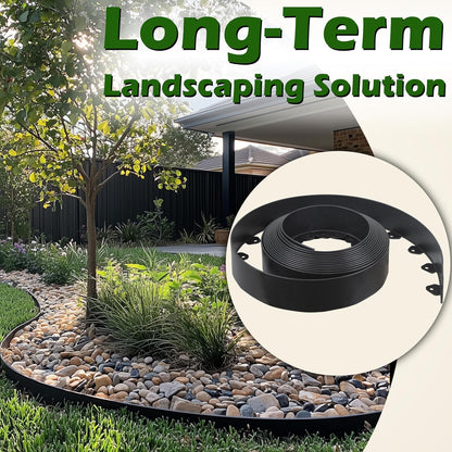 Gardzen Landscape Edging Kit, 20-Foot Long, 3-Inch Tall, No Dig Garden Edging Border for Flower Beds, Tree Rings, Pathways, Includes 24 Spikes