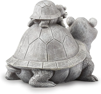 Roman Garden - Turtle and Baby Statue, 7" H, Pudgy Pals Collection, Resin and Dolomite, Decorative, Garden Gift, Home Outdoor Decor, Durable, Long Lasting