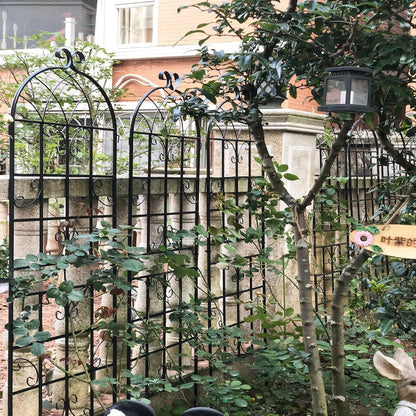 Metal Garden Trellis Garden Fence Rustproof Trellis for Climbing Plants Support Roses Flower Outdoor Lawn (6, Pattern-D)