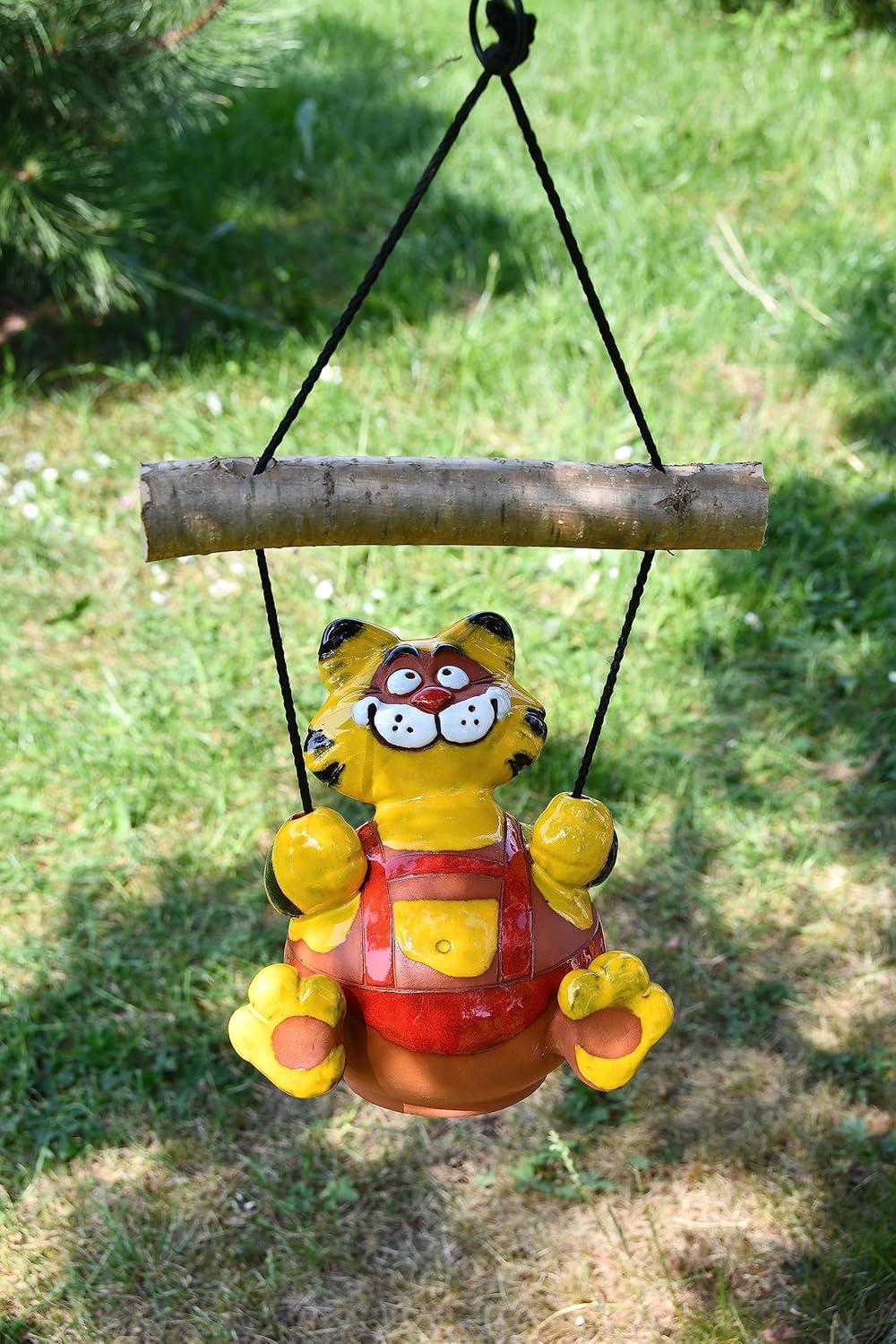 Ceramic Garden Decor - Cat Lawn Stake - Outdoor Statue - Perfect, Unique Gifts for Gardeners Woman, Men, Yard Gifts - Handmade, Frostproof