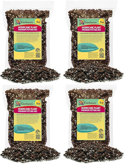 Trusted Hurricane Plant Soil Mix - Trusted by Experts for Healthy and Strong Plants - 20 Quart (4 Bags of 5 Quart)