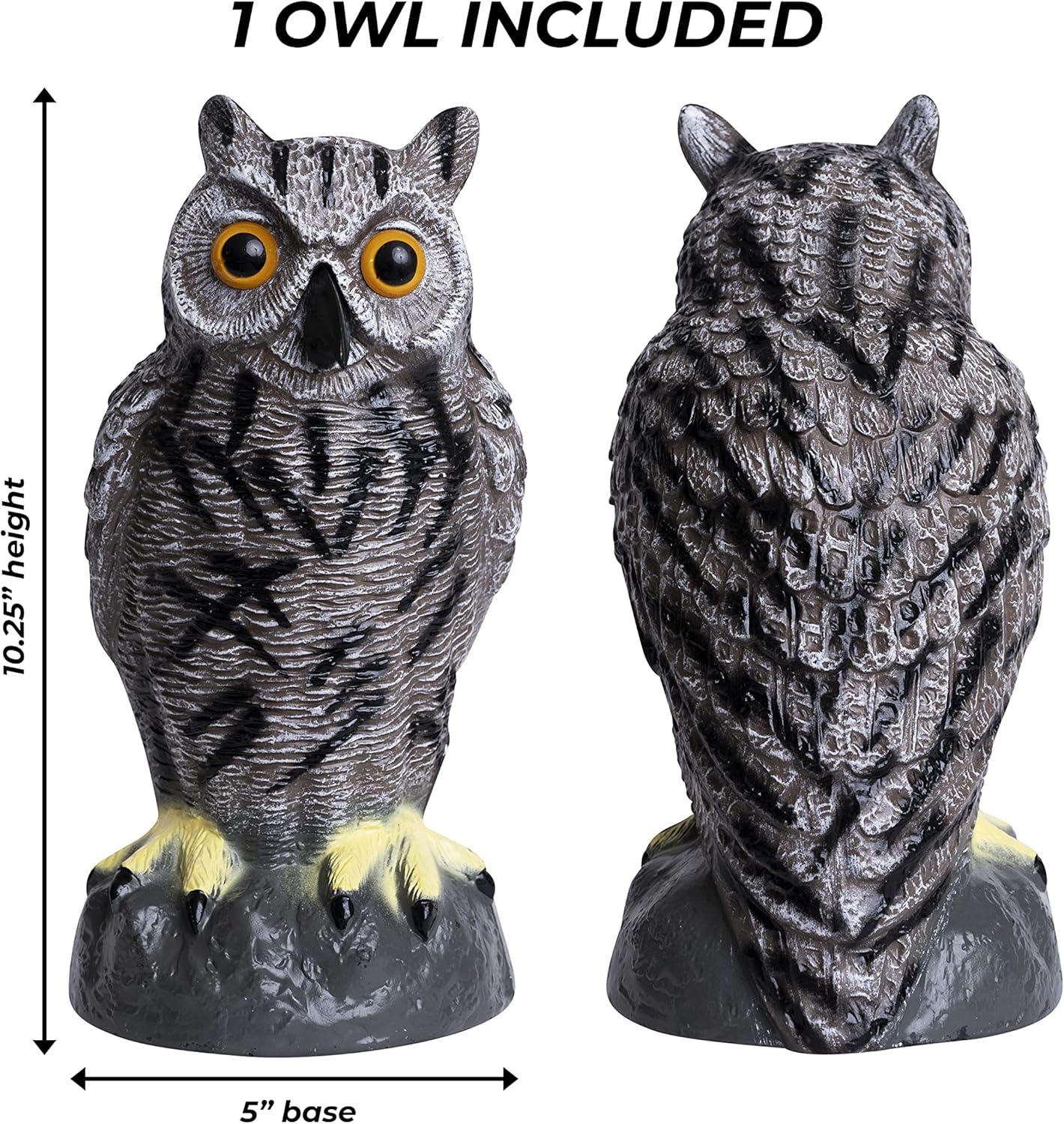 Galashield Owl Decoy to Scare Birds Away | Plastic Owls to Scare Birds Away | Owl Statue for Garden & Outdoors