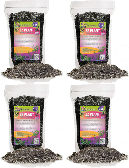 Gardenera Premium ZZ Plant Supreme Potting Mix - Enhanced Soil Health & Efficient Toxin Absorption for Plant Safety - 20 QUARTS