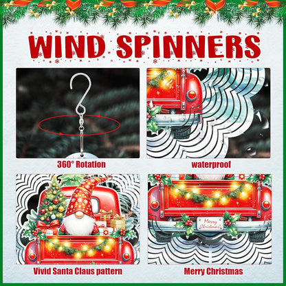Wind Sculptures 3D Stainless Steel Christmas Decoration Garden Decoration Indoor Outdoor Hanging Ornament Worth Gift 12inch Santa Claus Metal Wind Sculptures