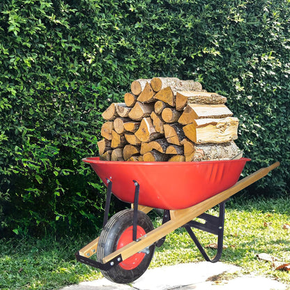 uyoyous 1 Pair Wheelbarrow Handles Replacement 59" Wood Wheel Barrow Replacement Handle Kit with 2 Wheelbarrow Wedge Heavy Duty Wood with Tough Seal Coat and Pre Drilled Holes, Easy to Install