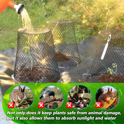 20Pcs Chicken Wire Cloche Plant Covers, 9.2×9.2 Inches Plant Protectors from Animals, Metal Garden Plant Cages for Outdoor Plants, Keep Rabbits, Squirrels, Birds Out