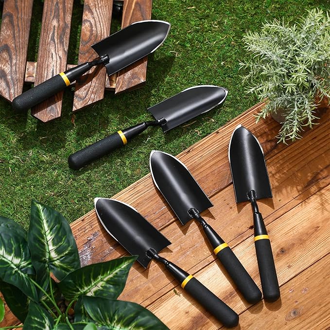 8 Garden Trowel Heavy Duty Garden Hand Shovel Tool Carbon Steel Trowel for Digging Metal Hand Shovel Spade with Resin Handle for Lawn Yard Farm Home Shop Planting
