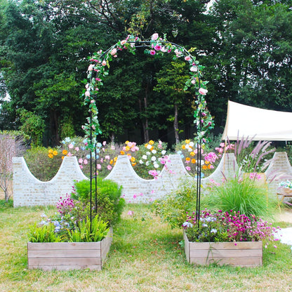 Pergola Arbor Metal+PE Coated, 7.9 Ft H x 4 Ft W, Assemble Freely 3 Sizes, for Outdoor Flower Garden Arch Trellis, Garden Wide Arbor for Climbing Plants, Wedding Bridal Party Decoration