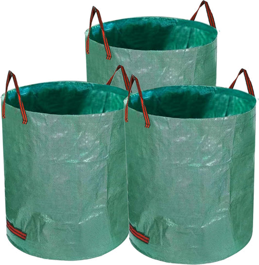 72 Gallon Garden Waste Bag, Reusable Leaf Bag Yard Waste Bag 3 Pack Lawn Yard Bag with Reinforced