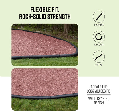 Playsafer 4' Flexible Interlocking Rubber Edging for Playgrounds (Black, 6 Pack)