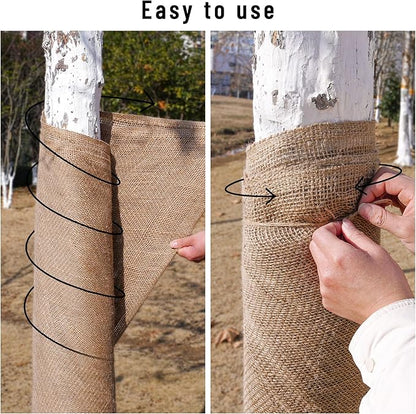 Natural Burlap Plant Covers Freeze Protection,Burlap Winter Frost Plant Blankets for Trees and Shrubs Winter Protection (15.7 INx19.7 FT)