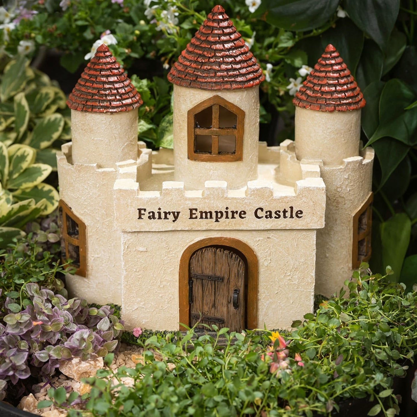 PRETMANNS Fairy Garden House – Large Fairy House for Outside – 9” High with Door That Opens – Sturdy Fairy Garden Building – Adorable Miniature Garden Accessories Supplies