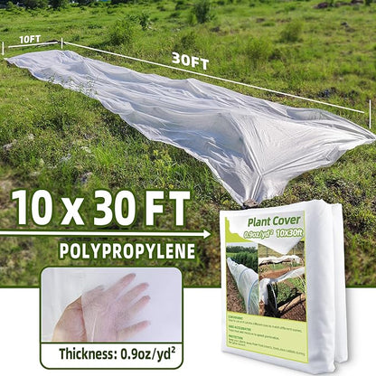 Plant Covers Freeze Protection 10x30ft Frost Cloth Blanket Floating Row Cover for Winter Protection 0.9 oz/yd²