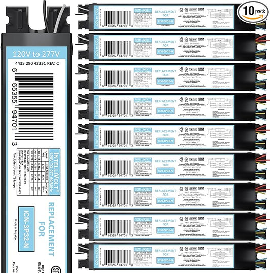 OHLECTRIC 10 Pack - Replacement for ICN3P32-SC 1,2&3 Lamp - T8 Fluorescent Ballast, Electronic