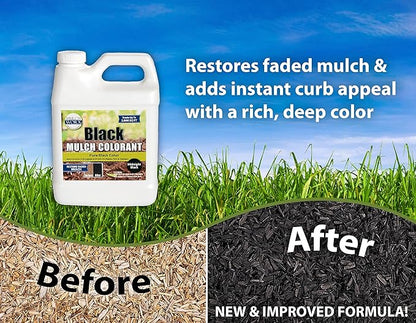 MulchWorx Black Mulch Color Concentrate- Quart - Treats 2,800 Sq. Ft. - Pure Midnight Black Mulch Dye Spray