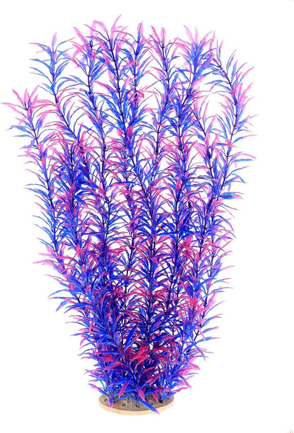 ALEGI Aquarium Fish Tank Decoration,Large Artificial Plants for Fish Tank 21 inches Tall,Safe for All Fish, Purple