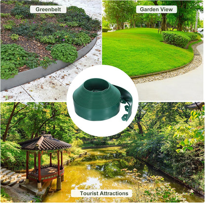 uxcell Landscape Edging, 1Pcs 66FT x 3.94" - No Dig Garden Edging Kit with 60 Stakes, Landscape Edging Border for Garden Lawn Flower Bed Yard Grass (Green)