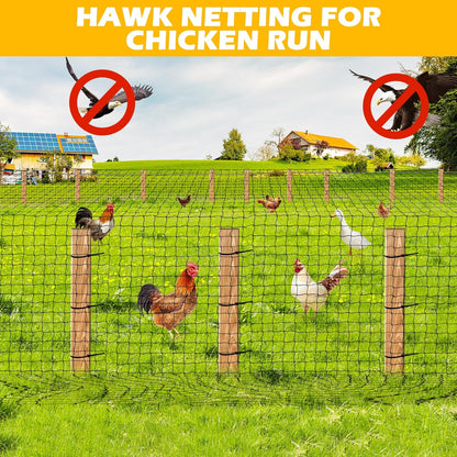 100'x100' Bird Netting for Chicken Coop, Heavy Duty Nylon 1" Mesh Poultry Netting Chicken Nettings Roof Hawk, Aviary Nettings Deer Fence Garden Net for Fruits Trees Plant