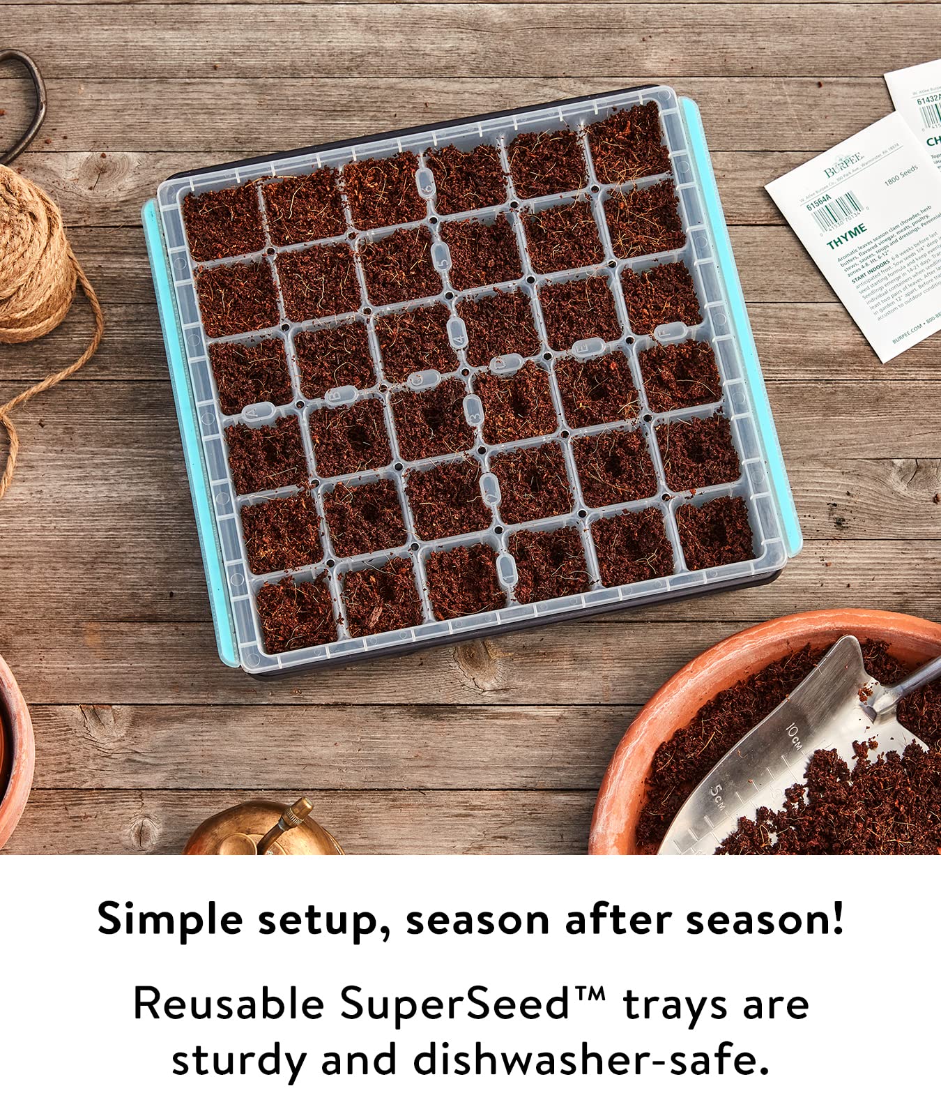 Burpee SuperSeed 36-Cell Reusable Seed Starting Tray for Indoor Seedlings