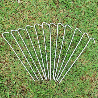 9 Inch Tent Stake Yard Inflatable Stakes Metal Tent Pegs Heavy Duty Ground Stake Fence Hooks Camping Spikes for Canopies, Tarp and Outdoor Christmas Decorations (60)