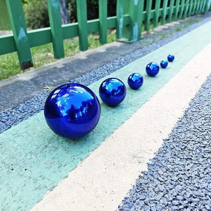 Gazing Ball Stainless Steel Gazing Globe Mirror Reflective Garden Sphere Floating Pond Balls Gazing Ball Shiny Home Outdoor Ornament (Blue, 6Pack)