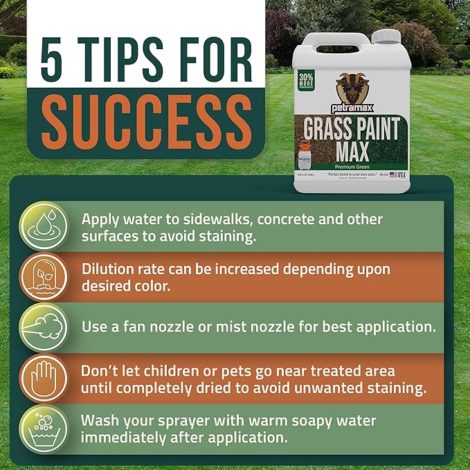 PetraMax 1 Gallon Premium Green Grass Paint Sprayer Bundle