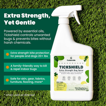 Tickshield Extra-Strength Bug Spray | Our Original Formula with an Extra Kick | for People, Gear, & Animals Over 20 Lbs (Pint)