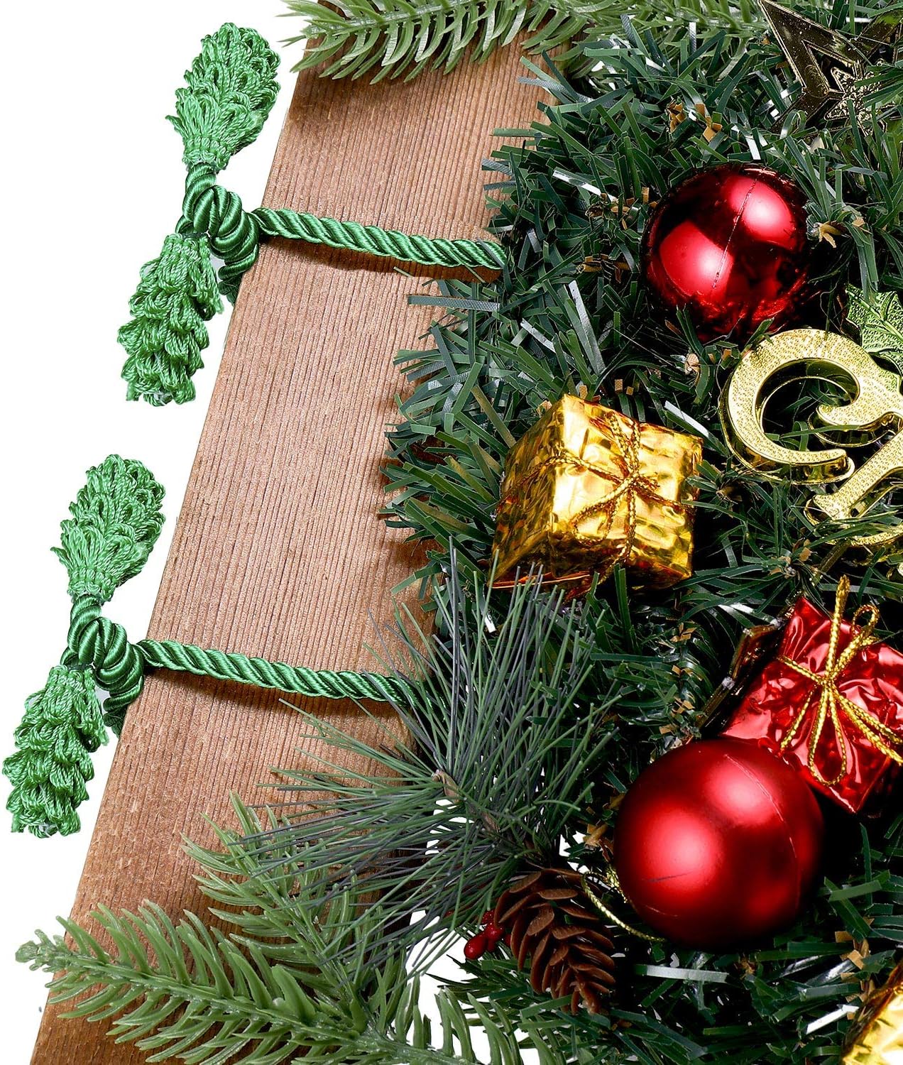 Shappy 6 Pieces Christmas Garland Banister Ties Christmas Decorative Reusable and Flexible Twist Ties for Garland, Banister Home Decoration (Green)