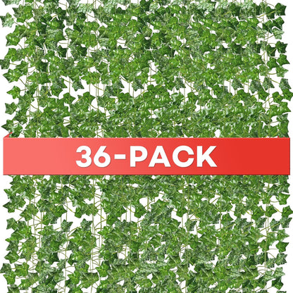 36 Pack 252 Feet Vines,Ivy,Ivy Garland,Fake Ivy,Fake Leaves,Ivy Vines,Artificial Vines,Green Vines,Leaves Room Decor,Vines for Bedroom,Wall Decor,Wedding Party