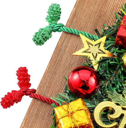 Shappy 12 Pieces Christmas Garland Banister Ties Christmas Decorative Reusable and Flexible Twist Ties for Garland, Banister Home Decoration (Red,Green)