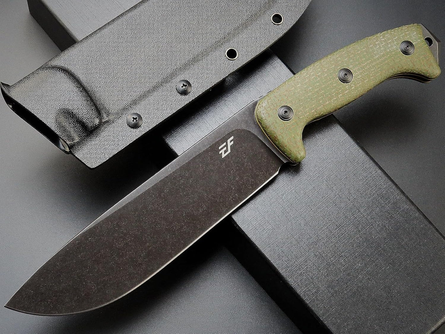Eafengrow EF148 Fixed Blade Knife AUS-10 Steel Blade Micarta Handle Full Tang EDC Straight Knife for Hunting Camping Bushcraft