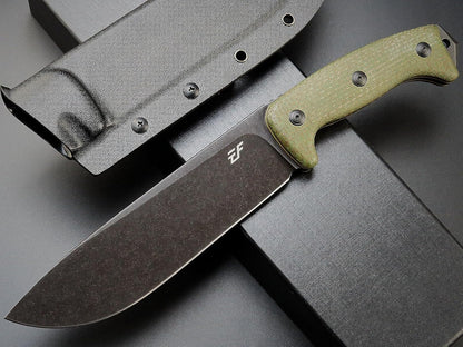 Eafengrow EF148 Fixed Blade Knife AUS-10 Steel Blade Micarta Handle Full Tang EDC Straight Knife for Hunting Camping Bushcraft